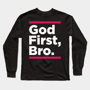 God First Bro Red Long Sleeve T-Shirt